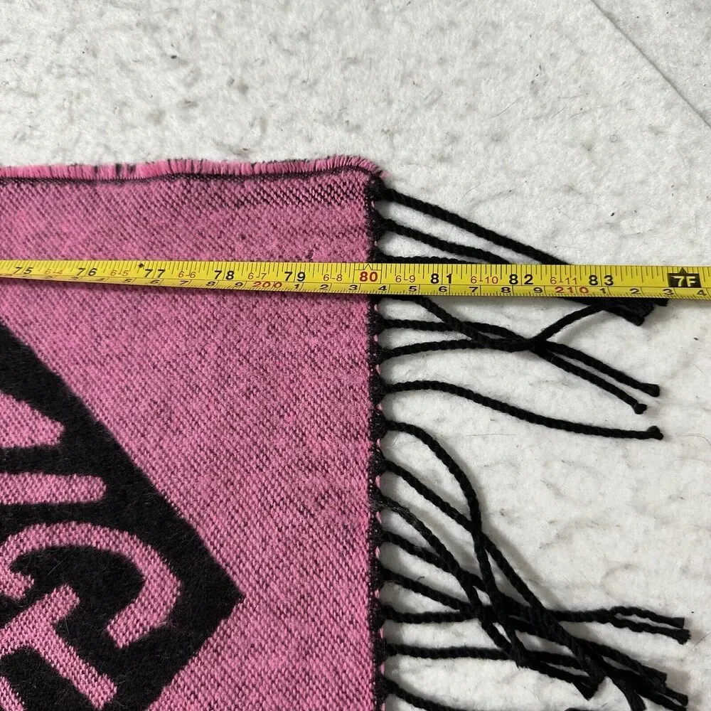 Victoria's Secret Winter Angel Collection Heart Scarf Acrylic Red Pink Black 80" - Picture 10 of 11